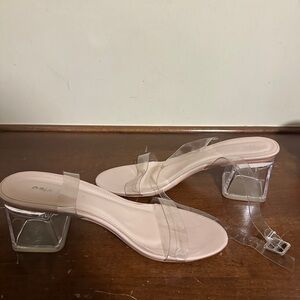 Beuatiful clear block heels